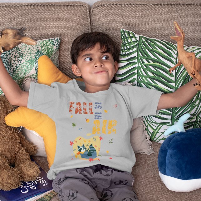 Fall ligger i Luft med att byta Raccoon T Shirt (Fall Is In Air With Swinging Raccoon T-Shirt)