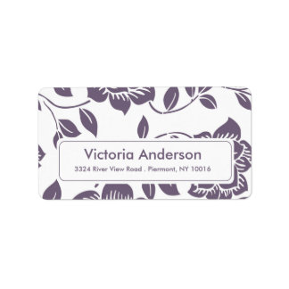 Fall Lila blommor Returetiketter. Adressetikett