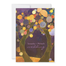 Fall Lila Kärlek Träd Romantic Bröllop