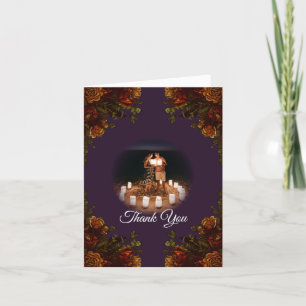 Fall Lila Rustic Orange Bröllop Elegant Gothic Tack Kort