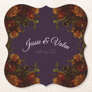 Fall Lila Rustic Orange Bröllop Elegant Gothic Underlägg Papper
