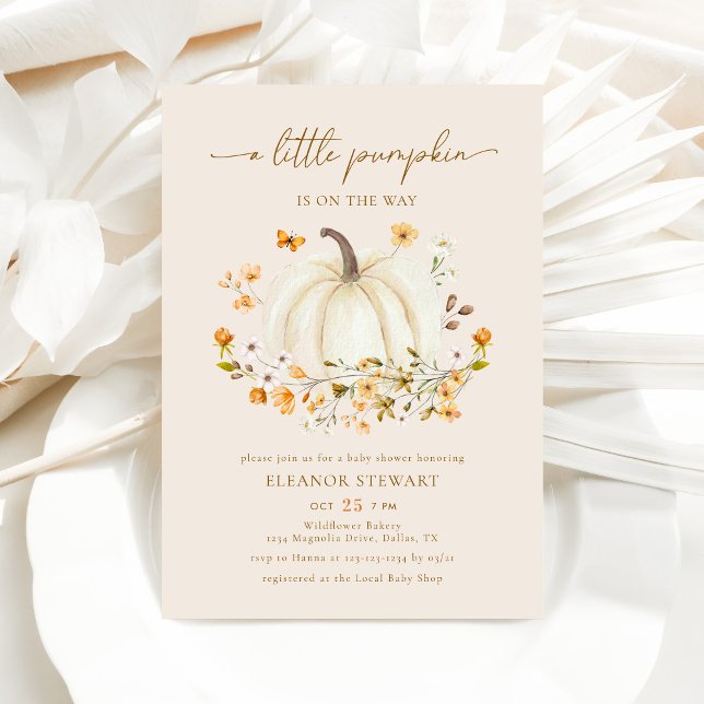 Fall lite Pumpkin Baby Shower Gender Neutral Inbjudningar (Skapare uppladdad)
