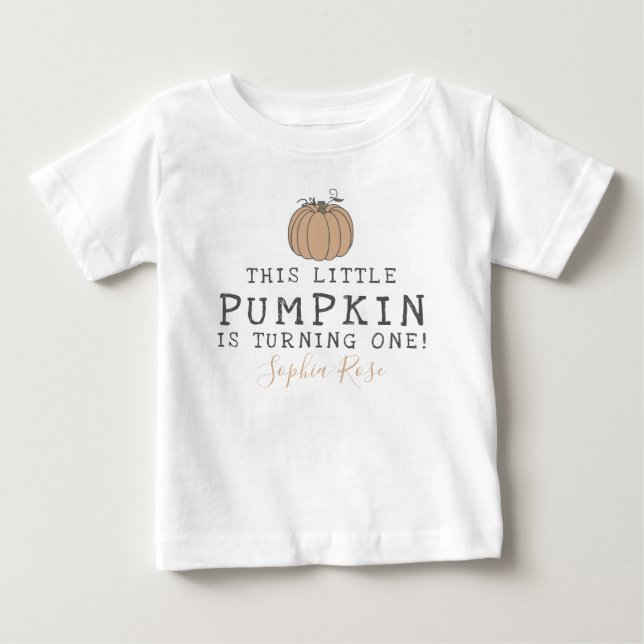 Fall Liten Pumpa födelsedagsfest neutral T Shirt (Framsida)