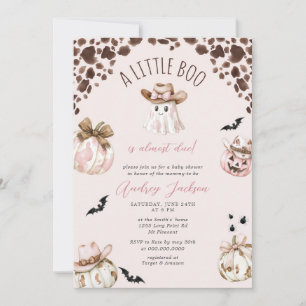 Fall Little Boo Girl Cowgirl Western Baby Shower Inbjudningar