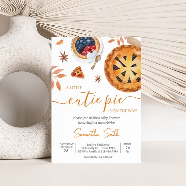 Fall Little Cutie Paj Baby Shower Inbjudningar (Fall Pie Baby Shower Invitation
)