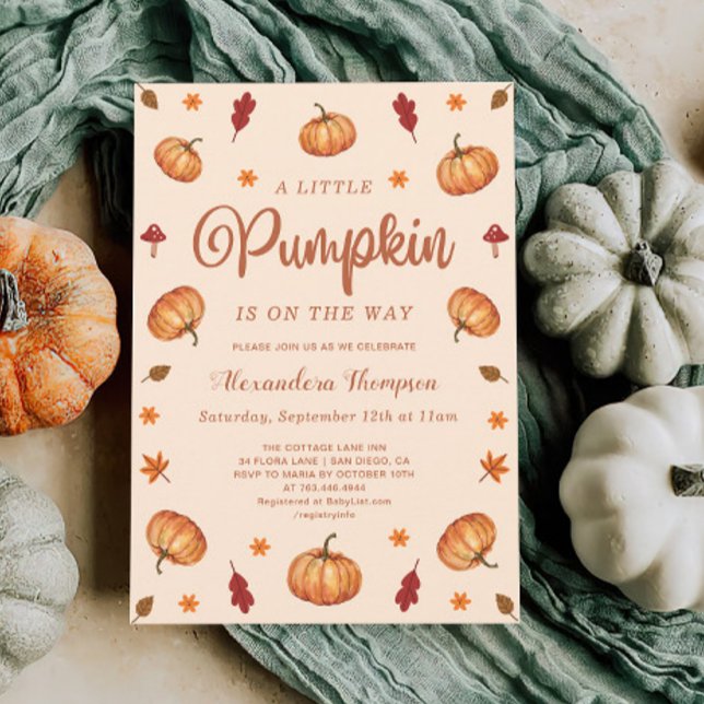 Fall Little Pumpkin Baby Shower | Den moderna Neut Inbjudningar (Skapare uppladdad)