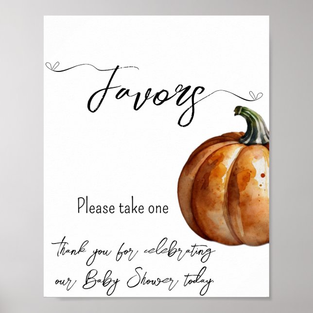 Fall Little Pumpkin Baby Shower-favoriter Poster (Framsidan)
