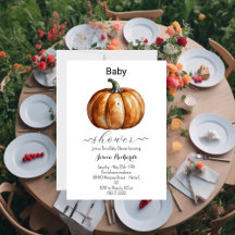 Fall Little Pumpkin Baby Shower-inbjudan