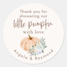 Fall Little Pumpkin Baby Shower Runt Klistermärke