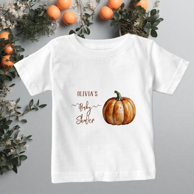 Fall Little Pumpkin Baby Shower T Shirt (Skapare uppladdad)