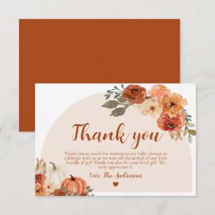 Fall Little Pumpkin Baby Shower Tack för ditt kort