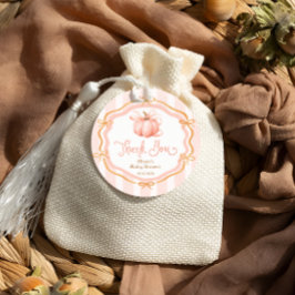 Fall Little Pumpkin Baby Shower Tack Gåvor Etiketter