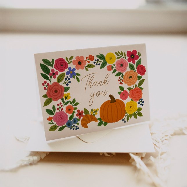 Fall Little Pumpkin Baby Shower Tack Kort (Skapare uppladdad)