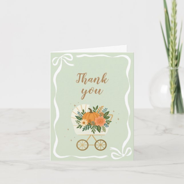 Fall Little Pumpkin Baby Shower Tack Kort (Framsida)