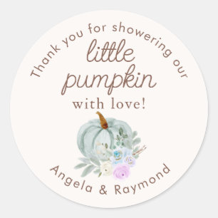 Fall Little Pumpkin Baby Shower Tack Runt Klistermärke