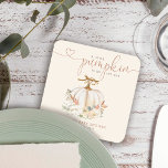 Fall Little Pumpkin Baby Shower Underlägg Papper Kvadrat<br><div class="desc">För en mamma-till-att-dag har denna höstpumpformgivning med vattenfärg en fallinspirerad blommigt arrangemang runt pumpdockans grund.</div>