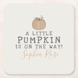 Fall Little Pumpkin babydusch Decor Underlägg Papper Kvadrat