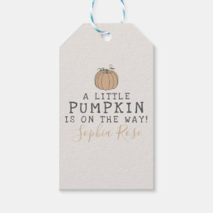 Fall Little Pumpkin babydusch-tjänst Presentetikett