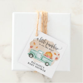 Fall Little Pumpkin Farm Lastbil Baby Shower Gåvor Etiketter
