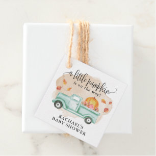 Fall Little Pumpkin Farm Lastbil Baby Shower Gåvor Etiketter