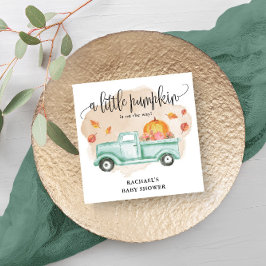 Fall Little Pumpkin Farm Lastbil Baby Shower Pappersservett