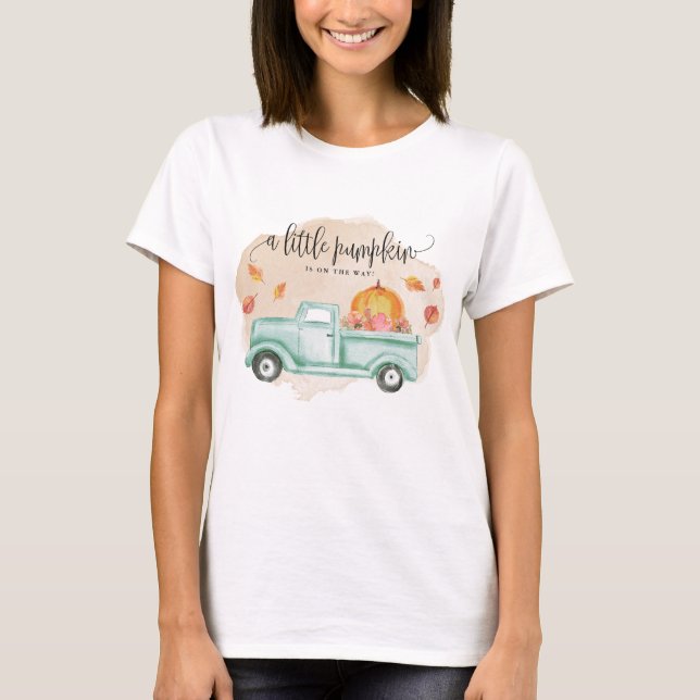 Fall Little Pumpkin Farm Lastbil, Mamma to be T Shirt (Framsida)