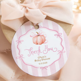 Fall Little Pumpkin Girl Baby Shower Tack Gåvor Etiketter