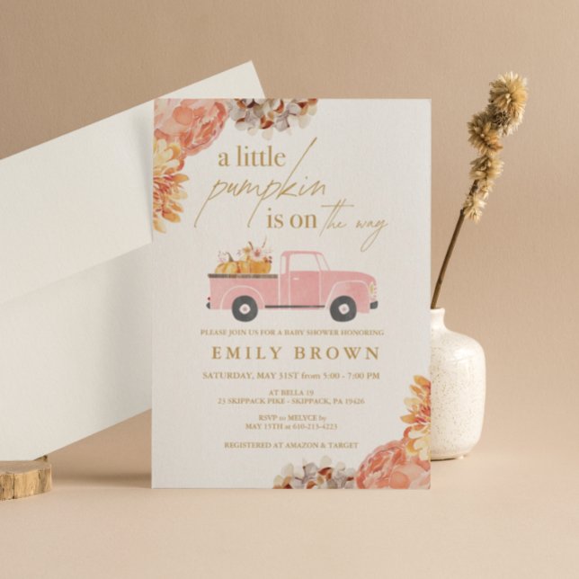 Fall Little Pumpkin Girl Shower-inbjudan Inbjudningar (Skapare uppladdad)