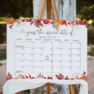 Fall Little pumpkin Gissa förfallodatumkalender Poster