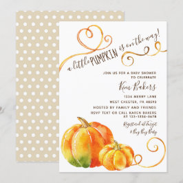 Fall Little Pumpkin-inbjudan för höstbabystövel Inbjudningar