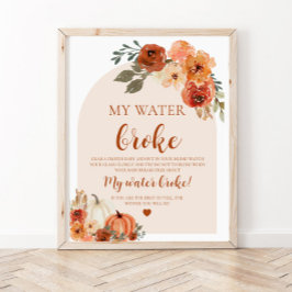 Fall Little Pumpkin My Vatten Fattig Baby Shower Poster