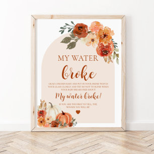 Fall Little Pumpkin My Vatten Fattig Baby Shower Poster