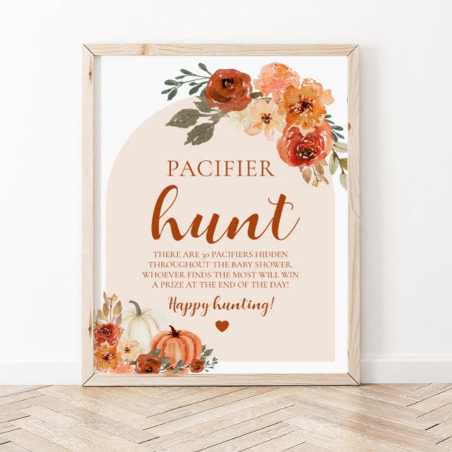 Fall Little Pumpkin Nappar Hunt Baby Shower Game Poster (Skapare uppladdad)