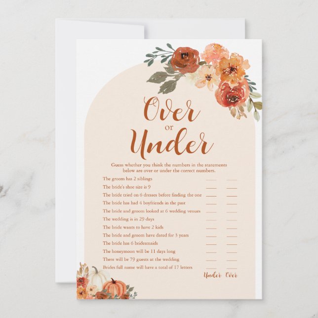 Fall Little Pumpkin over eller under Baby Shower-s Inbjudningar (Framsida)