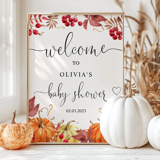 Fall Little pumpkin på vägen välkomstskylt Poster (Skapare uppladdad)