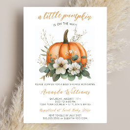 Fall Little Pumpkin på Way Baby Shower Inbjudningar