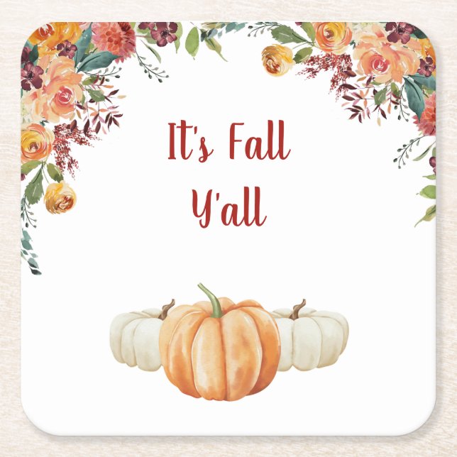 Fall Little Pumpkin RSVP-svarskort Underlägg Papper Kvadrat (Framsidan)