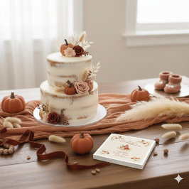 Fall Little Pumpkin Rustic Terracotta Baby Shower Pappersservett