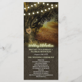 Fall Ljus Oak Träd Bröllop Ceremony-program Program