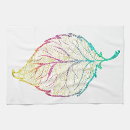 Fall löv elegant, söt pastel rosa teal guld kökshandduk