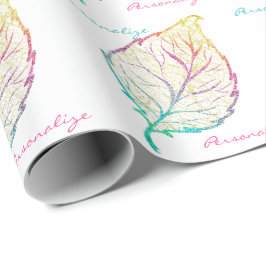 Fall löv elegant, söt pastel rosa teal guld presentpapper