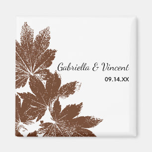 Fall Löv Frimärke Bröllop Magnet