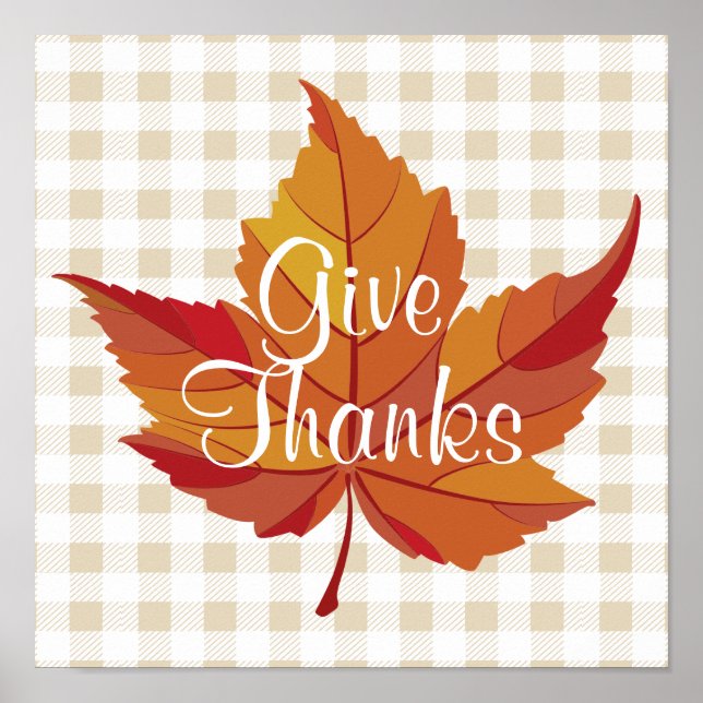 Fall Löv Ge, tack, vit Play Poster (Framsidan)