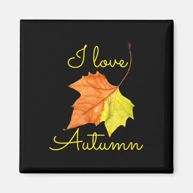 Fall Löv hösten september Magnet (Framsidan)