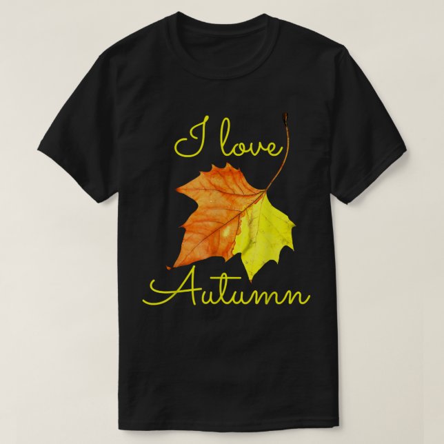 Fall Löv, I Kärlek, hösten Tee, hösten Älskare T Shirt (Design framsida)