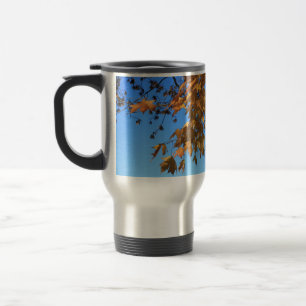 Fall,löv,Maple, blå himmel Resemugg