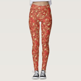 Fall Löv Rust Orange Red Se Beige Khaki Leggings