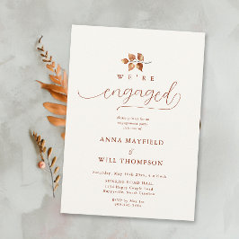 Fall Löv Terracotta Soft Calligraphy Förlovning Inbjudningar