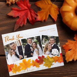 Fall Löv Thanksgiving Bröllop Photo Tack Vykort