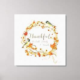 Fall Löv Wandean Thankous Faith Family Friends Canvastryck